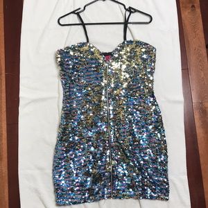 Boohoo Multicolored Sequined Dress